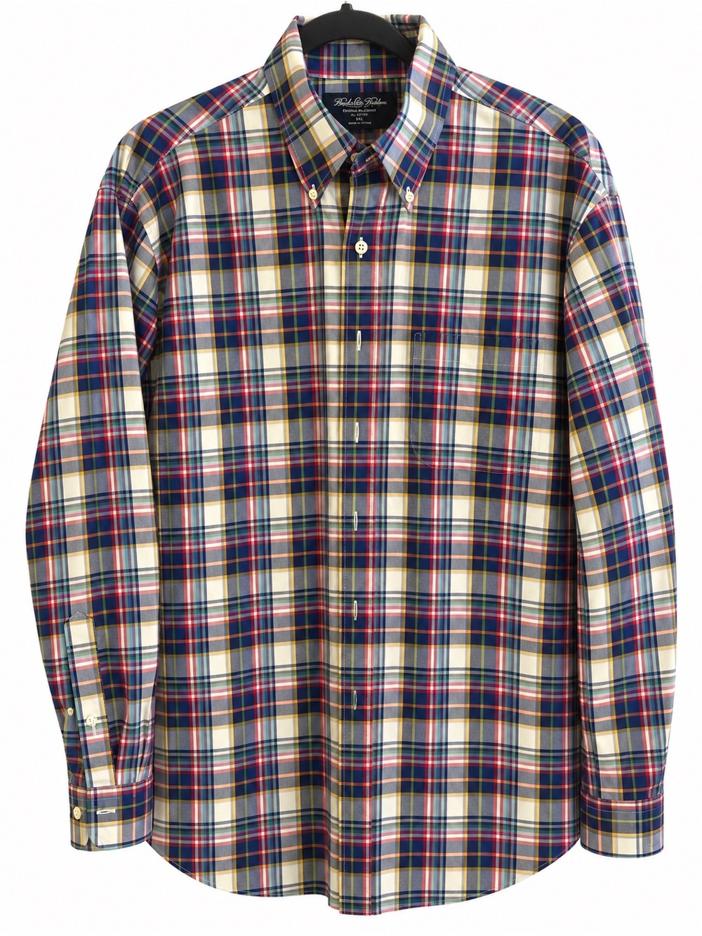 Brooks Brothers Plaid Button-Down Shirt - Navy, Red, Cream, Green